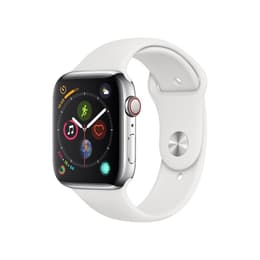 Apple Watch (Series 4) September 2018 40 - Stainless steel Silver - Sport loop White