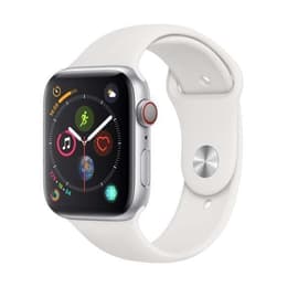 Apple Watch (Series 4) September 2018 44 - Stainless steel Silver - Sport loop White