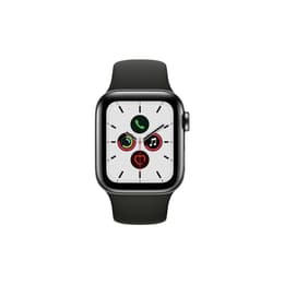 Apple Watch (Series 5) GPS + Cellular 40 - Stainless steel Black - Sport loop Black