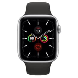 Apple Watch (Series 4) GPS 44 - Stainless steel Silver - Sport loop Black