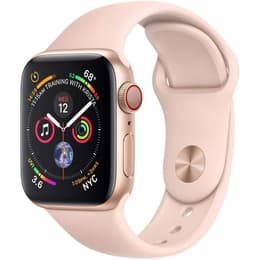 Apple Watch (Series 4) GPS + Cellular 44 - Aluminium Gold - Sport loop Pink sand