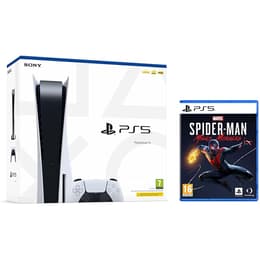 PlayStation 5 825GB - White + Spider-Man Miles Morales