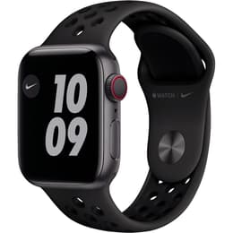 Apple Watch (Series 6) GPS + Cellular 44 - Aluminium Space Gray - Nike Sport band band Black