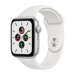 Apple Watch (Series 4) GPS + Cellular 44 - Aluminium Silver - Sport band band White