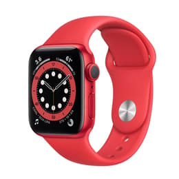 Apple Watch (Series 6) GPS + Cellular 40 - Stainless steel Red - Sport loop Red