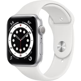 Apple Watch (Series 6) GPS 44 - Aluminium Silver - Sport loop White