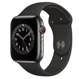 Apple Watch (Series 6) September 2020 44 - Stainless steel Graphite - Sport loop Black