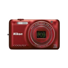 Compact - Nikon Coolpix S6600 - Red + Lens Nikkor 12X Optical Zoom 25-300mm f/3.3-6.3