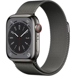 Apple Watch (Series 8) 2022 GPS + Cellular 41 - Stainless steel Grey - Milanese loop Grey