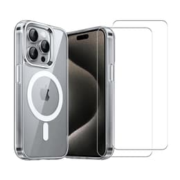 Case iPhone 16 Pro Max and 2 protective screens - TPU - Transparent