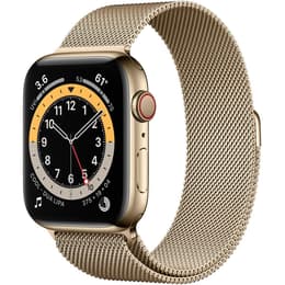 Apple Watch Series 6 (2020) GPS + Cellular 44 mm - Stainless steel Gold - Milanese loop Gold
