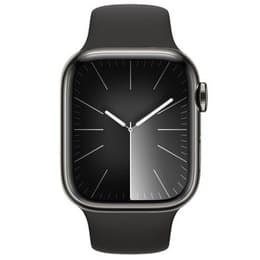Apple Watch Series 9 (2023) GPS + Cellular 41 mm - Stainless steel Graphite - Sport band Black