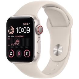 Apple Watch (Series SE) 2022 GPS + Cellular 44 - Aluminium Starlight - Sport band White