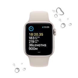 Apple Watch (Series SE) 2022 GPS + Cellular 44 - Aluminium Starlight - Sport band White