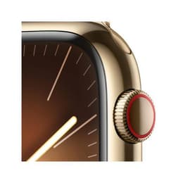 Apple Watch Series 9 (2023) GPS + Cellular 41 mm - Stainless steel Gold - Sport band Starlight
