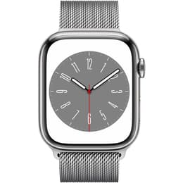 Apple Watch (Series 8) 2022 GPS + Cellular 45 - Stainless steel Silver - Milanese loop Silver