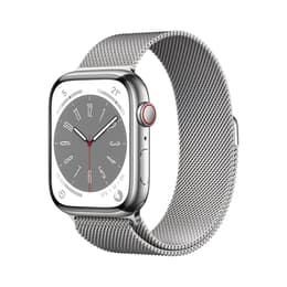 Apple Watch Series 8 (2022) GPS + Cellular 45 mm - Stainless steel Silver - Milanese loop Grey