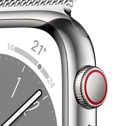 Apple Watch Series 8 (2022) GPS + Cellular 45 mm - Stainless steel Silver - Milanese loop Grey