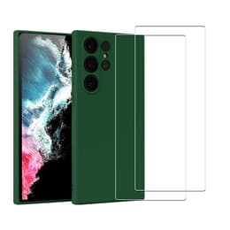 Case Galaxy S22 Ultra 5G and 2 protective screens - Silicone - Green