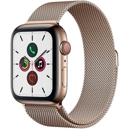 Apple Watch (Series 5) 2019 GPS + Cellular 44 - Stainless steel Gold - Milanese Gold