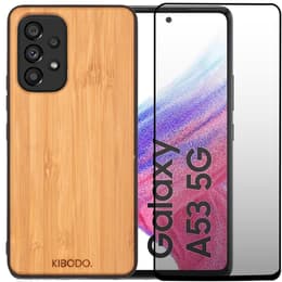 Case Galaxy A53 and protective screen - Wood - Black