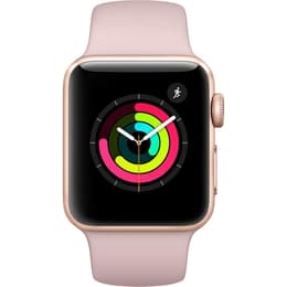 Apple Watch (Series 3) 2017 GPS + Cellular 38 - Aluminium Rose gold - Sport band Pink