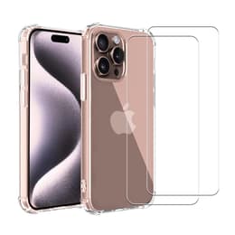 Case iPhone 16 Pro and 2 protective screens - TPU - Transparent