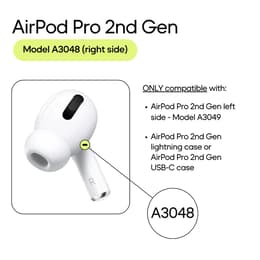 Apple Right Earpiece (USB-C MagSafe) - AirPods Pro 2nd gen (2022) - White (A3047)