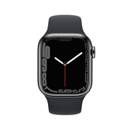 Apple Watch (Series 7) 2021 GPS + Cellular 41 - Stainless steel Black - Sport band Black