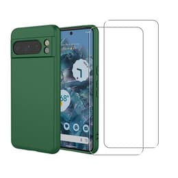 Case Google Pixel 8 Pro and 2 protective screens - Silicone - Green