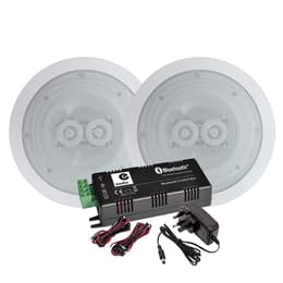 Haut-parleurs 2x120W E-Audio B404, plafond encastrable WATERPROOF Hifi, Amplificateur stéréo E-audio B425BL, Bluetooth 5.0 2x15W Bluetooth Speakers - White