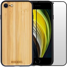 Case iPhone 8 and protective screen - Wood - Black