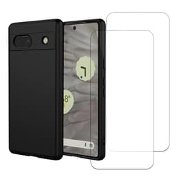 Case Google Pixel 7a and 2 protective screens - Silicone - Black