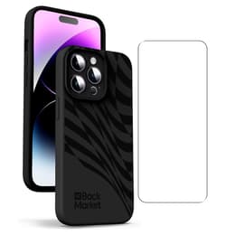 Back Market Case iPhone 14 Pro and protective screen - 100% Biodegradable - Black Wave