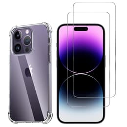Case iPhone 15 Pro Max and 2 protective screens - TPU - Transparent