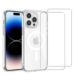 Case iPhone 15 Pro Max and 2 protective screens - TPU - Transparent