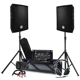 Pack Sono BM SONIC Amplificateur 1000W, Paire d'Enceintes Passives 2x300W, Table de Mixage, Pieds, Casque DJ, Câbles et Micro PA speakers