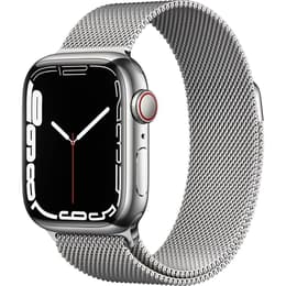 Apple Watch (Series 7) 2021 GPS + Cellular 45 - Stainless steel Silver - Milanese loop Silver