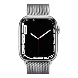 Apple Watch Series 7 (2021) GPS + Cellular 45 mm - Stainless steel Silver - Milanese loop Grey