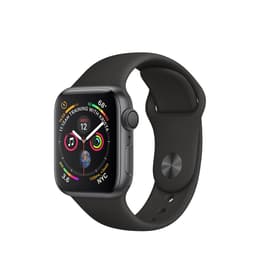 Apple Watch (Series 4) 2018 GPS + Cellular 40 - Stainless steel Black - Sport band Black