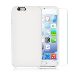 Case iPhone 6/6S and 2 protective screens - Silicone - White