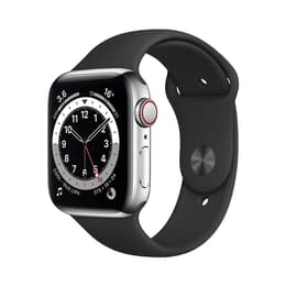 Apple Watch (Series 6) 2020 GPS + Cellular 44 - Titanium Silver - Sport band Black