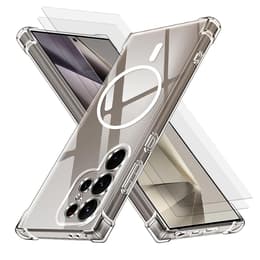 Case Galaxy S24 Ultra and 2 protective screens - TPU - Transparent