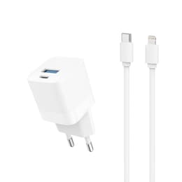 Cable and Wallplug (USB-C + Lightning) 20W - WTK