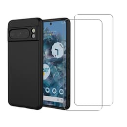 Case Google Pixel 8 Pro and 2 protective screens - Silicone - Black
