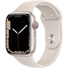 Apple Watch (Series 7) 2021 GPS + Cellular 45 - Aluminium Starlight - Sport band Starlight
