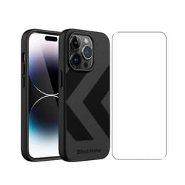 Back Market Case iPhone 14 Pro and protective screen - Recycled plastic - Black (Chevron)