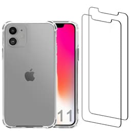 Case iPhone 11 and 2 protective screens - Recycled plastic - Transparent