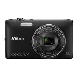 Compact Coolpix S3500 - Black + Nikkor Wide-angle Optical Zoom-NIKKOR ED f/3.4-6.4