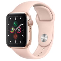 Apple Watch (Series 5) 2019 GPS + Cellular 40 - Stainless steel Gold - Sport band Pink